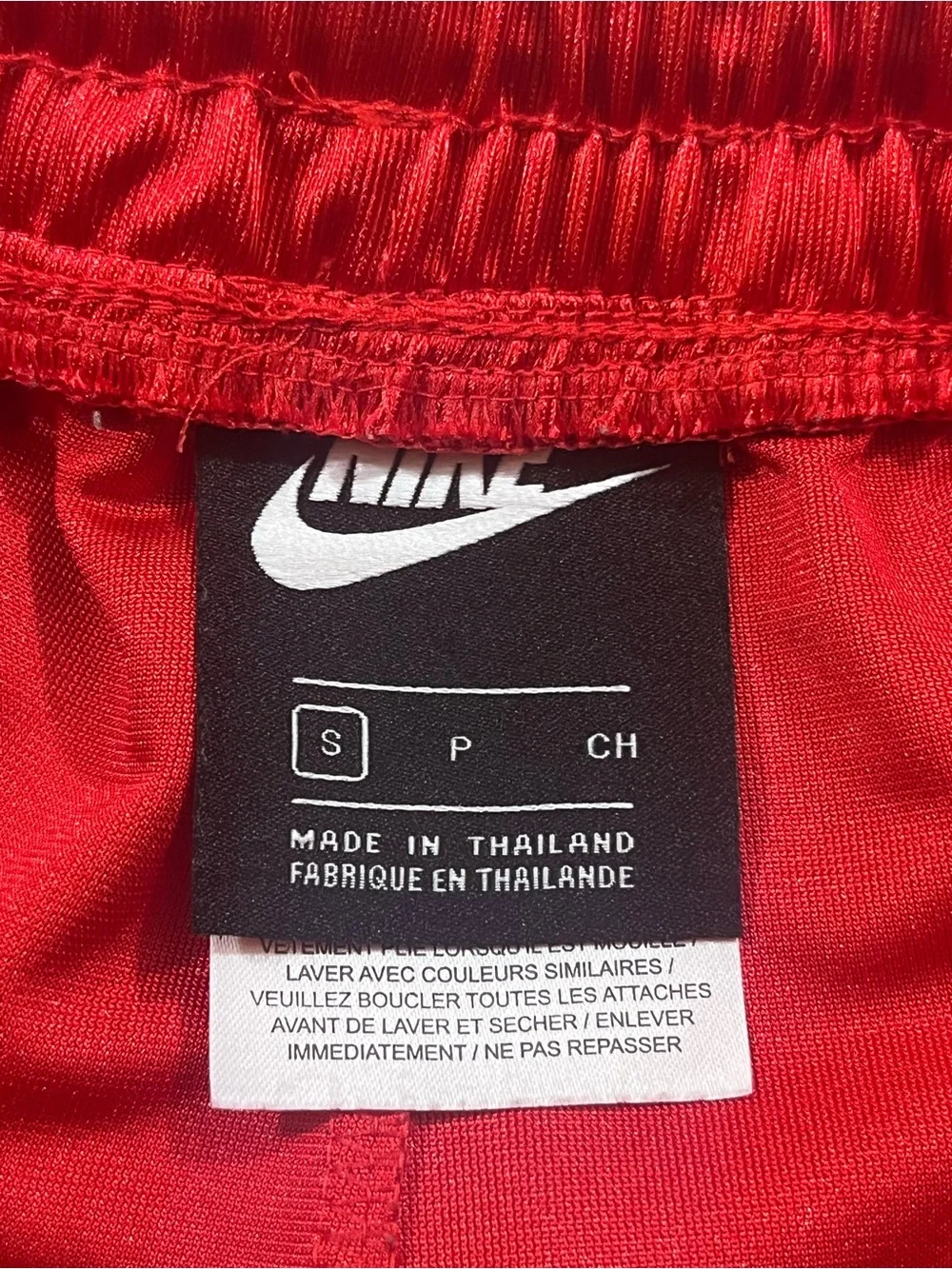 Nike Womens Track Pants Sportswear Glam Dunk Popper Red Black Wide Leg Sz S